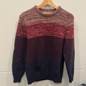 H&M Men's Red and Blue Crewneck Sweater